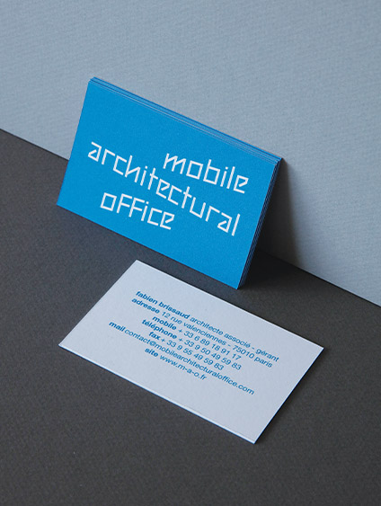 mobile architectural office identité visuelle studio lebleu